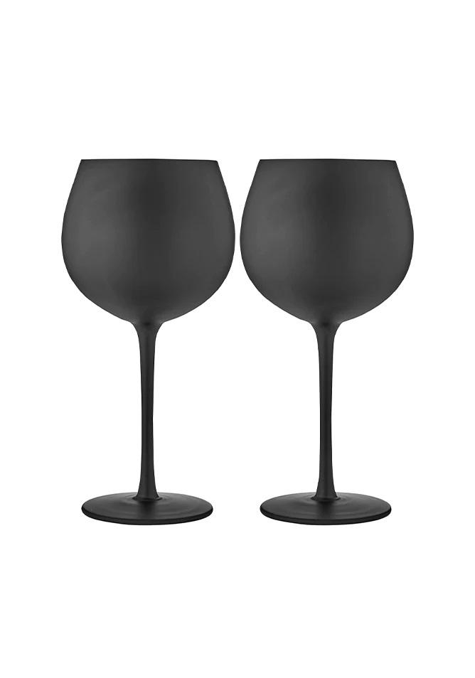 AURORA MATTE BLACK S/2 GIN GLASS