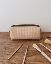 Load image into Gallery viewer, BRIANNA MAKE UP BAG NATURAL/CHOCOLATE
