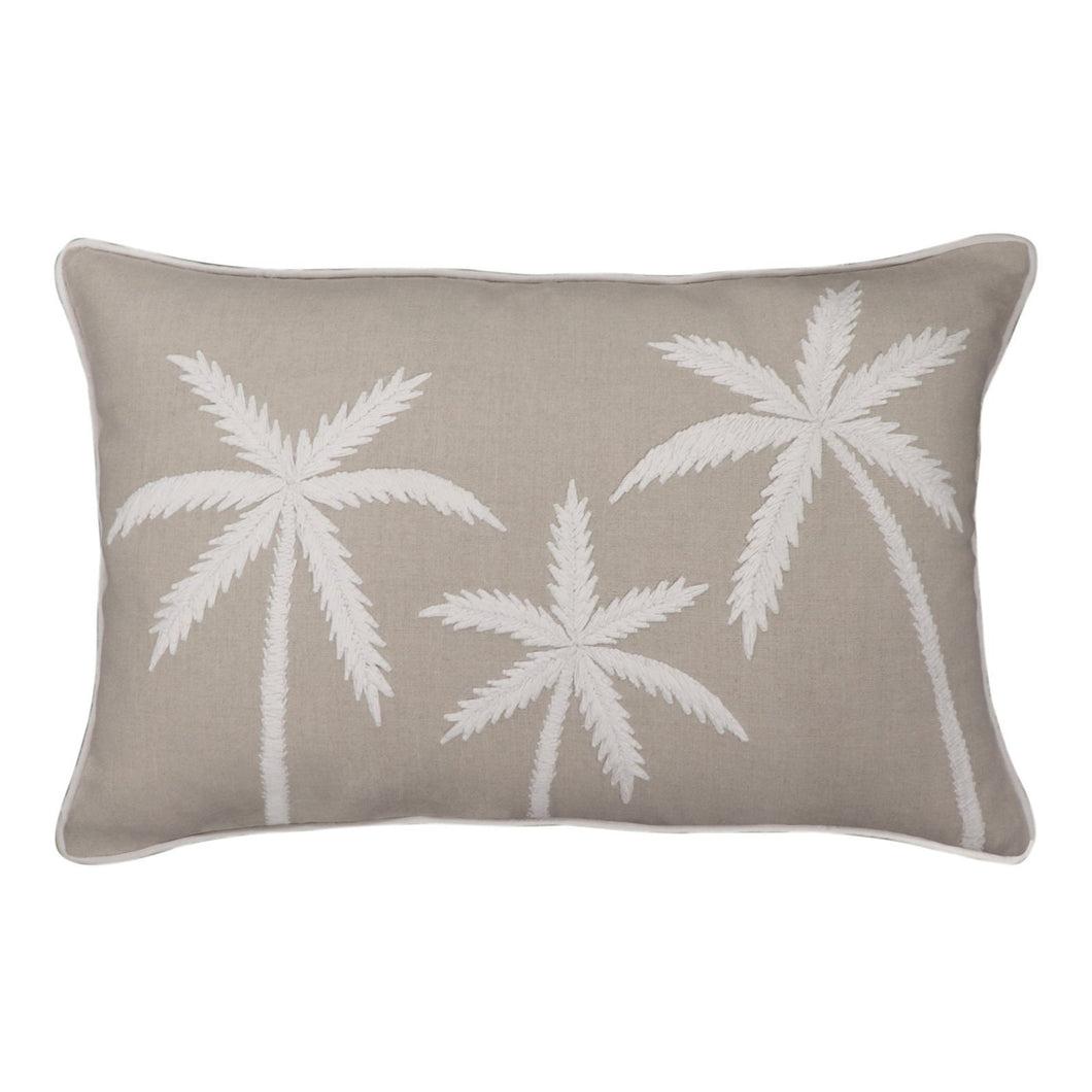 KERALA LINEN EMBROIDERED PALM CUSHION