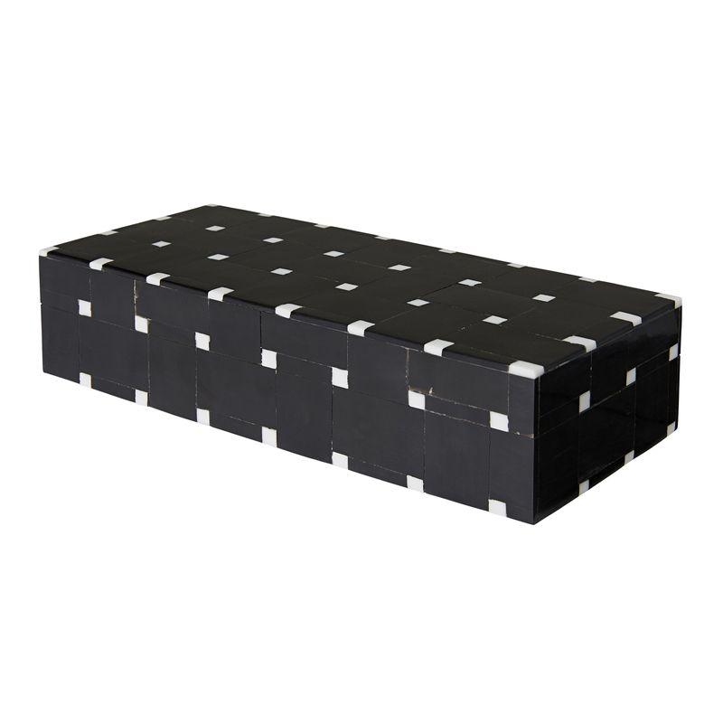 BLACK WHITE HORN INLAY BOX