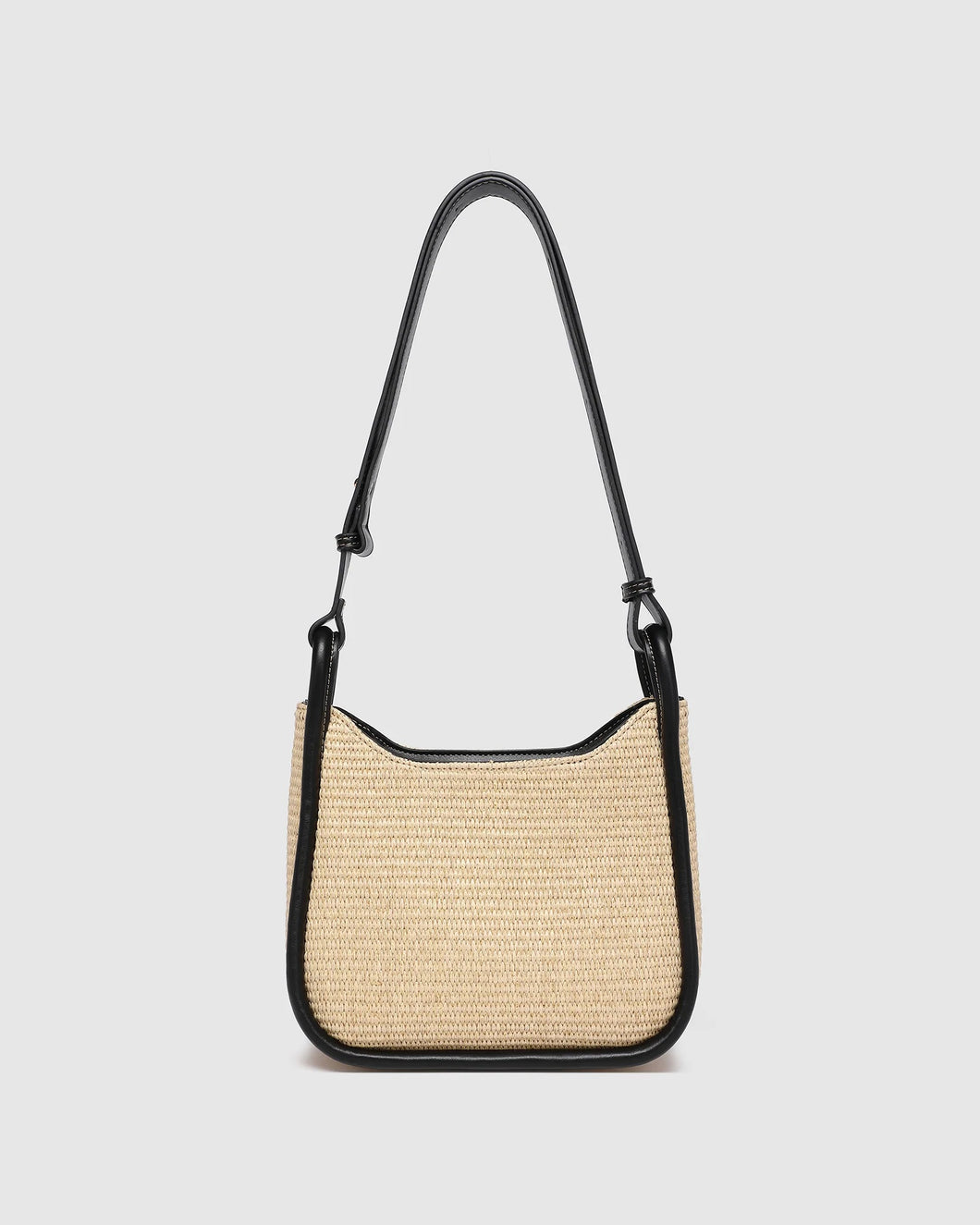 CLARE SHOULDER BAG - RAFFIA BLACK