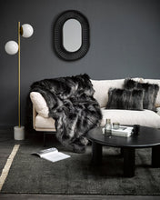 Load image into Gallery viewer, FAUX FUR THROW BLACK COYOTE 150X180
