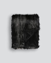 Load image into Gallery viewer, FAUX FUR THROW BLACK COYOTE 150X180
