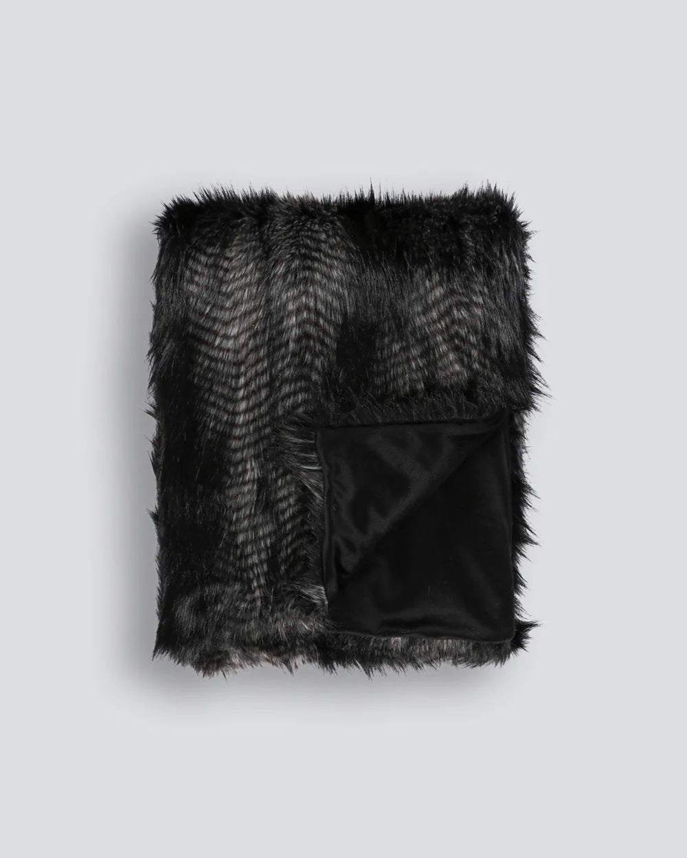 FAUX FUR THROW BLACK COYOTE 150X180