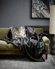 Load image into Gallery viewer, FAUX FUR THROW BLACK PANTHER
