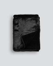 Load image into Gallery viewer, FAUX FUR THROW BLACK PANTHER
