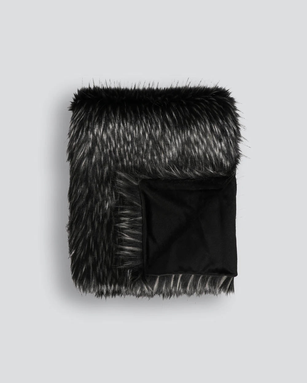 FAUX FUR THROW EBONY PLUME