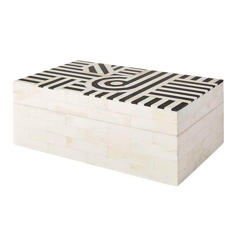 BLACK IVORY GEO SWIRL BONE BOX