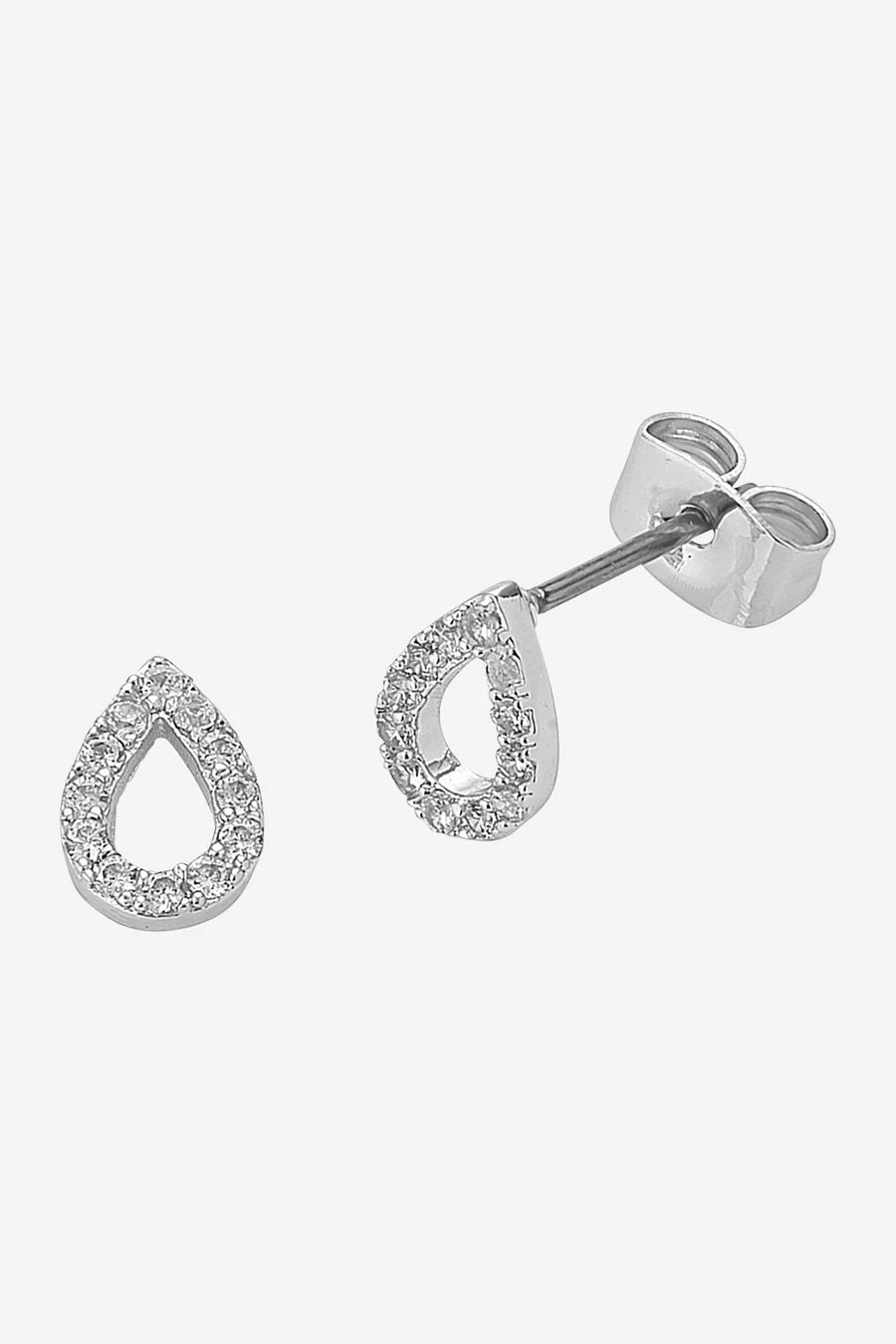 PETITE DIAMOND SILVER EARRING