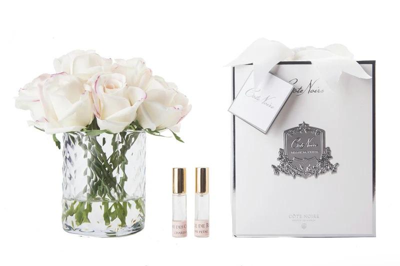 BLUSH ROSE - CLEAR HERRINGBONE GLASS