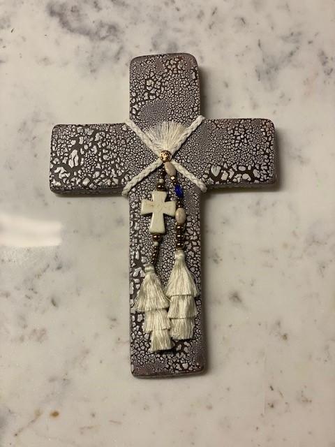 LARGE CROSS CRACKLE BRONZE