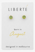 Load image into Gallery viewer, AUGUST PERIDOT CRYSTAL STUD
