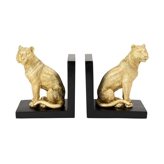 RESIN BLACK AND GOLD TIGER BOOKENDS