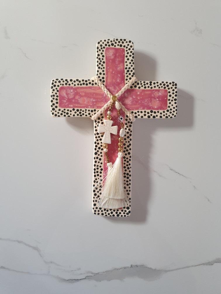 LARGE CROSS ARTEMIS PINK / BLACK