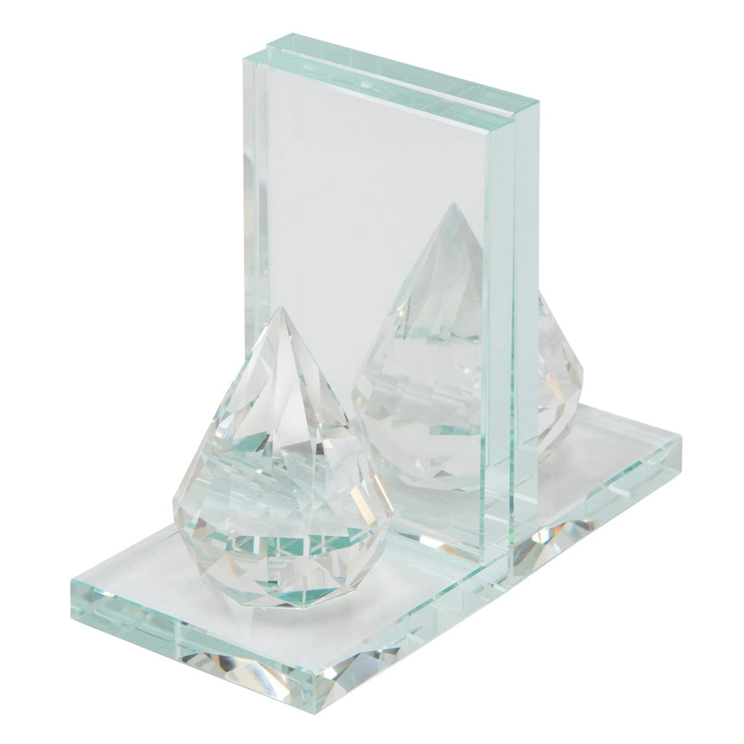 CRYSTAL TAERDROP BOOKENDS