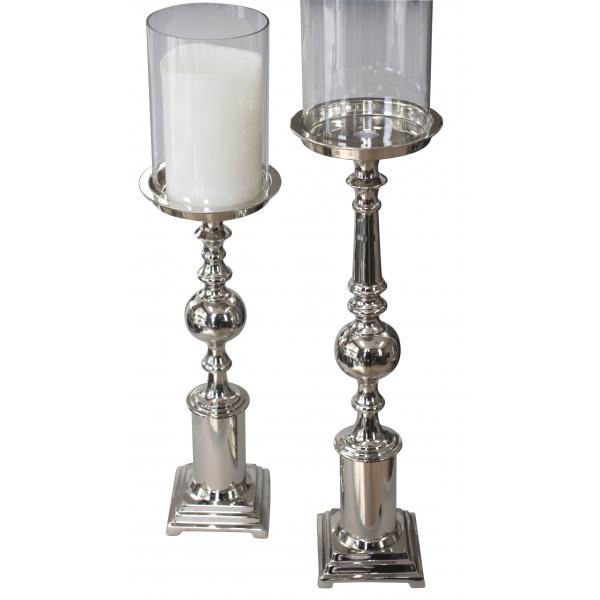 STEP CANDLESTICK WITH GLASS 69CM