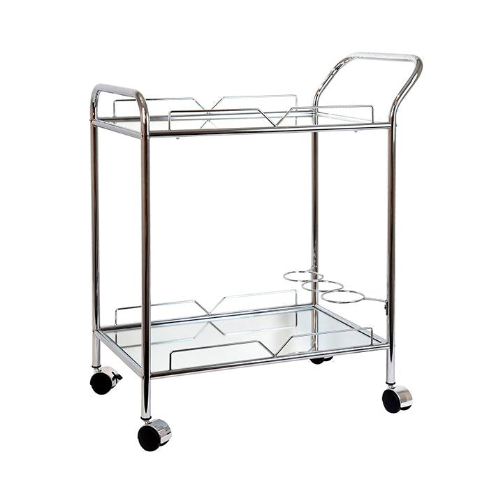 SILVER BARCART CLEAR GLASS
